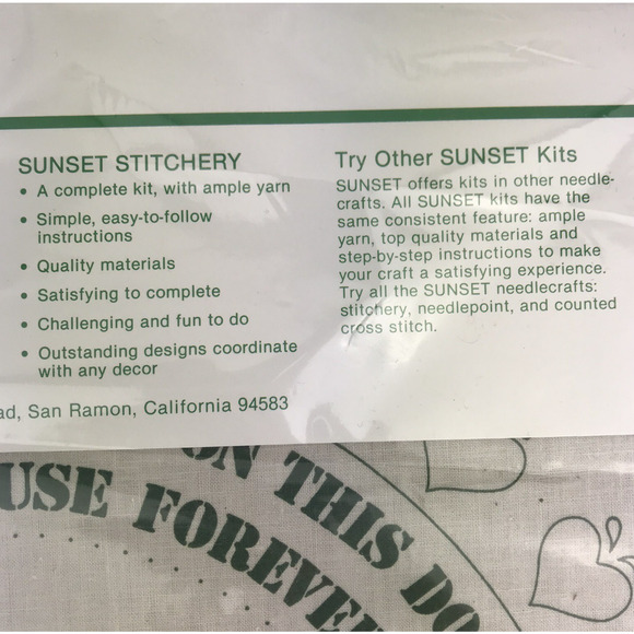 VTG NOS Sunset Stitchery Christmas Blessing Lord Rest Thy Hand Embroidery Kit - Picture 5 of 5